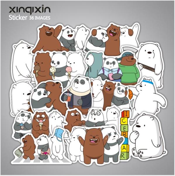 Ảnh đại diện sản phẩm Bộ 36 miếng sticker 3 chú gấu We Bare Bears