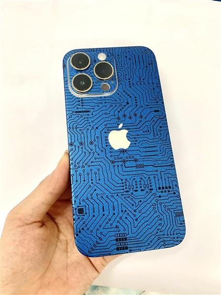 Ảnh đại diện sản phẩm Dán Skin Điện Thoại Iphone Vân Nổi 3M Blue Electric ( Mạch Điện Xanh)
