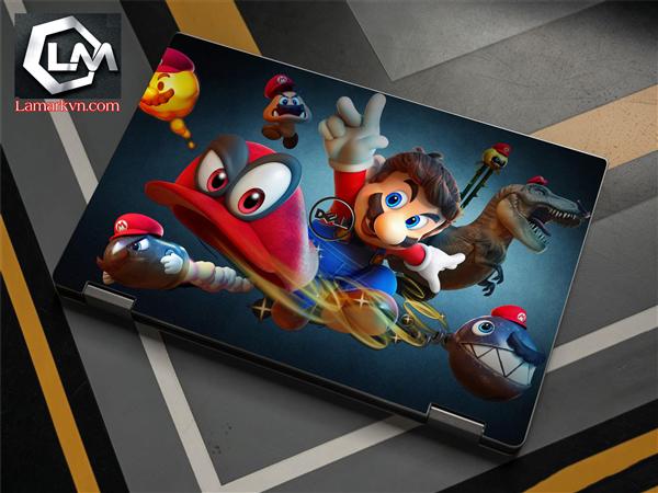 Ảnh đại diện sản phẩm Dán skin laptop mặt lưng và full phím Mario D317