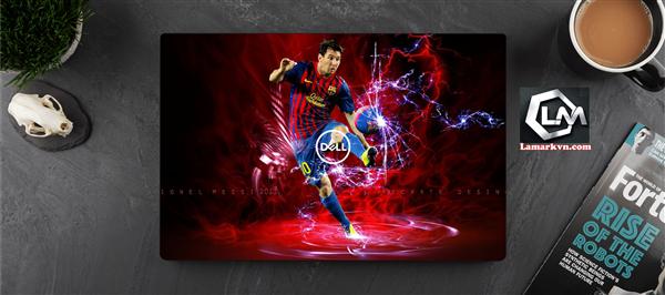 Ảnh đại diện sản phẩm Dán skin laptop mặt lưng và full phím bóng đá , messi D127