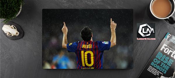 Ảnh đại diện sản phẩm Dán skin laptop mặt lưng và full phím bóng đá , messi D124