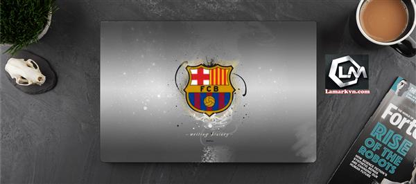 Ảnh đại diện sản phẩm Dán skin laptop mặt lưng và full phím bóng đá , barcelona D121